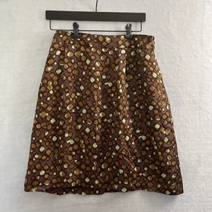 Parameter Skirt Womans 6 Geometric Brown Zip Short Viscose - Picture 1 of 12