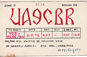 USSR, 1972, Vintage QSL Card - Radio Amateur - Picture 1 of 2