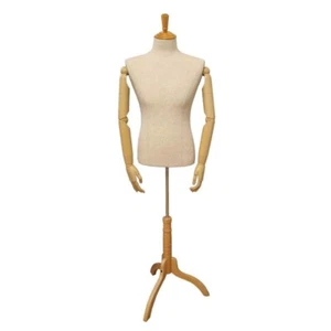Male Fabric Torso Premium With Wooden Arms and Base - Picture 1 of 3