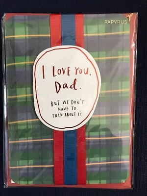 NIP Papyrus Happy Fathers Day Card $6.95 “I Love You Dad” Father's Plaid New - Image 1 of 2