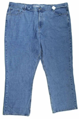 Basic Editions NEW Mens Relaxed Jean 46x30 Straight Leg Medium Wash Cotton Denim - Image 1 of 4
