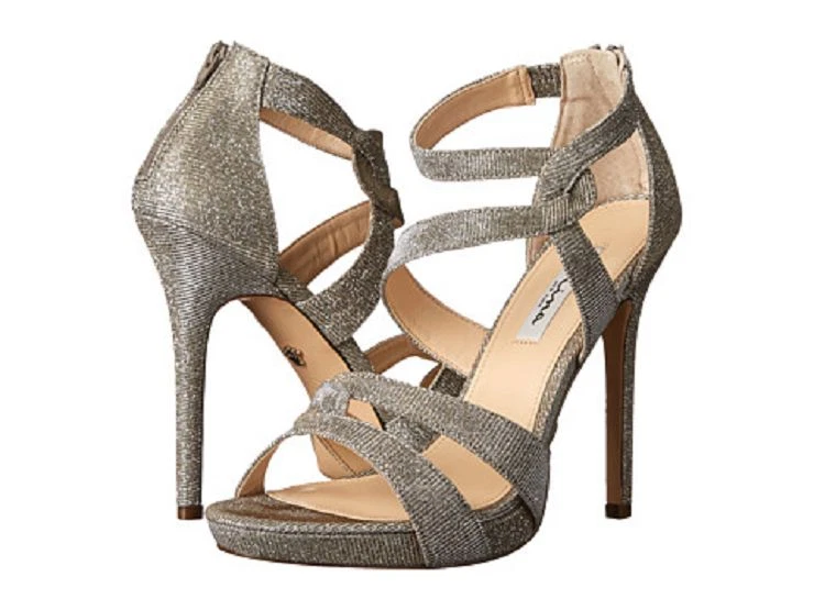 Nina Black Suede PEEP Toe Lace PUMPS Size 8 M