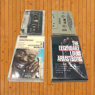 Vintage Lot 2 x Louis Armstrong Audio Tape Cassettes Wonderful World & Legendary Foto 1 de 3