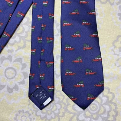 J. Corbata ajustada Crew para hombre 100 % seda árbol de Navidad azul verde Foto 1 de 4