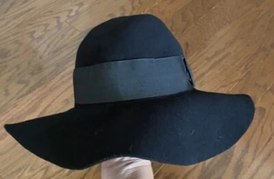 Hippie Hat Girl Black Floppy Hat 60s 70s Halloween Costume Accessory Cosplay - Picture 1 of 4