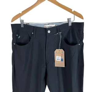 NEW Tailor Vintage Mens Tech Performance Pants 36x30 Black Stretch Slim Fit $108 - Picture 1 of 7