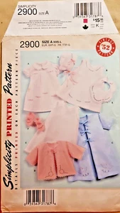 Simplicity 2900 Size XXS-L Vintage Inspired Bonnet-Dress-Slip-Kimono-Booties - Picture 1 of 3