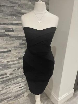 Celeb boutique dress Black Bodycon Sz 8 Embroidered 🖤 - Image 1 of 4