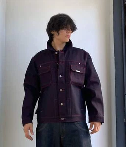 Men's Davoucci Blue | Red Casual Denim Jacket NWT - Picture 1 of 5