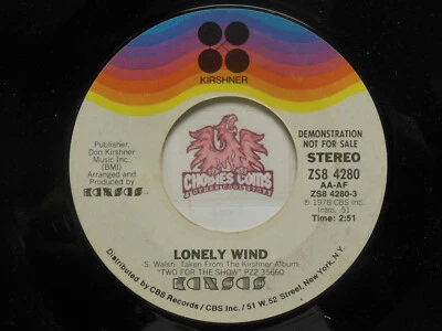 Promo! Kansas - Lonely Wind / Mono, 45 RPM VG (LC)  - Image 1 of 2