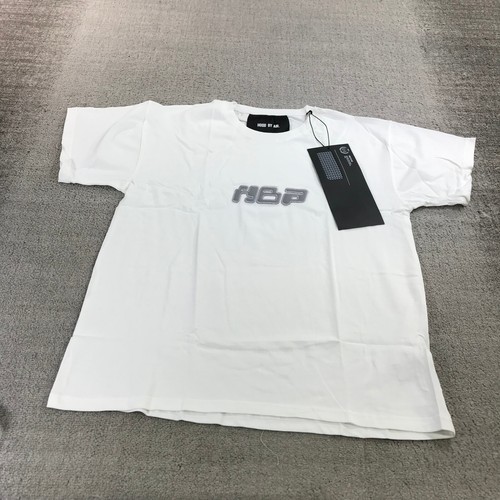 HBA (HOOD BY AIR) HBA Shirt Uomo Large Spell Out Hood By Air Tee Bianco Grigio Streetwear B34534