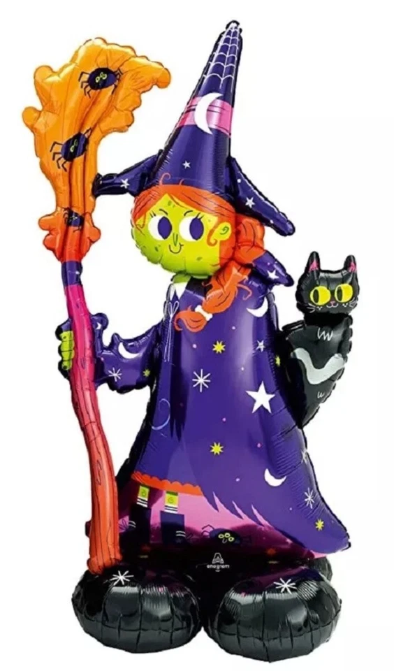 NUEVO Airloonz 55" Scary Witch Foil Mylar Globo de Aire Halloween Fiesta Decoración Suministro Foto 1 de 4