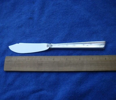 CUCHILLO DE MANTEQUILLA MAESTRO Moderno Stieff Diamond Star (1958) Mango Hueco Esterlina Foto 1 de 4