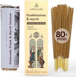 Kirche Weihrauch und Myrrhe Räucherstäbchen - (80 Stäbchen) anthrazitfreier Räucherstäbchen, hergestellt  - Bild 1 von 12