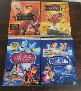 Walt Disney Lot 4 Platinum Edition Lion King Cinderella Aladdin - Picture 1 of 4