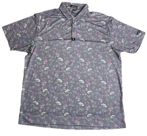 Polo da golf Bad Birdie Lush Performance adulto 2XL viola floreale fragole - Foto 1 di 7