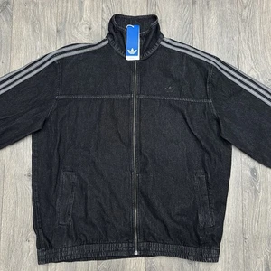 Adidas Jacke Größe M Damen True Black Denim Adicolor Firebird Oversized - Bild 1 von 20
