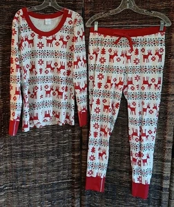 Hanna Andersson Dear Deer Fair Isle Pyjama Set Damen Medium Weihnachten Urlaub - Bild 1 von 7