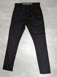 Vintage Genes Black Skinny Fit Stretch Denim Jeans Black Men's 28 X 30 - Picture 1 of 8