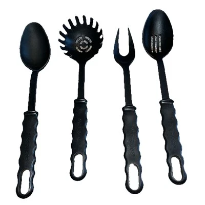 Farberware 4 pc Plastic Utensil Set Serving Spoon Slotted Spoon Fork & Pasta _K1 - Image 1 of 4
