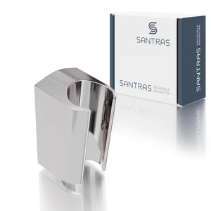 Soporte de pared Santras para manguera de ducha con cono en cromo - Imagen 1 de 7