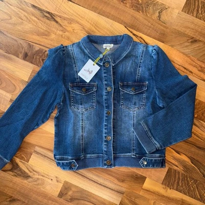 Finding Foxtale Girls Denim Jacket Button Down Long Sleeve Size 12 Blue stretch - Image 1 of 4