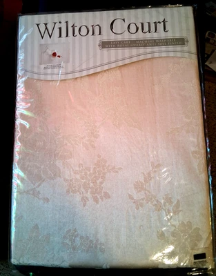 NEW! WILTON 52 X 70 RECTANGULAR "ROSE"  CREAM COLOR TABLECLOTH RETAILED $24.99 - Image 1 of 4