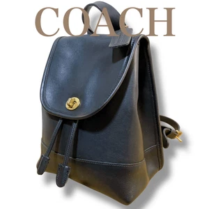 Vintage Coach 9960 Mini Backpack Black Leather Turnlock Drawstring Purse 90s - Picture 1 of 17