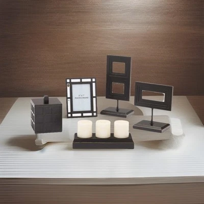 Signature Collection Ashley Deidra 5 Pcs Candle Holder Photo Frames Sculptures - Image 1 of 4