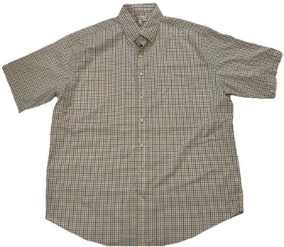 Peter Millar Summer Comfort XL Orange Blue Checks Short Sleeve Button Down Shirt - Image 1 of 4