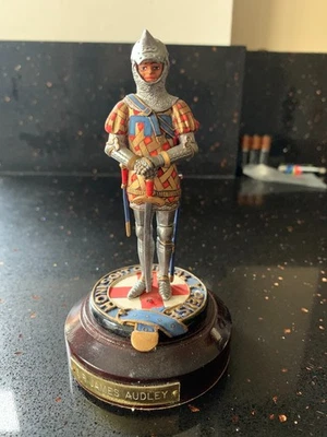 90mm Vintage Hand Painted Metal Knight of The Garter Sir James Audley ULTRA RARE - Image 1 of 4