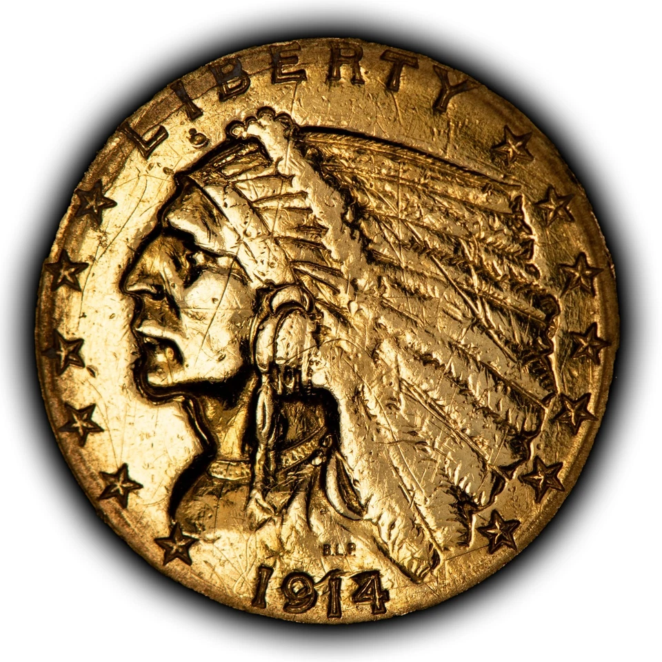1914-D G$2.50 Indian Head Gold Quarter Eagle - Authentic US Coin - SKU-G5567 - Image 1 of 4