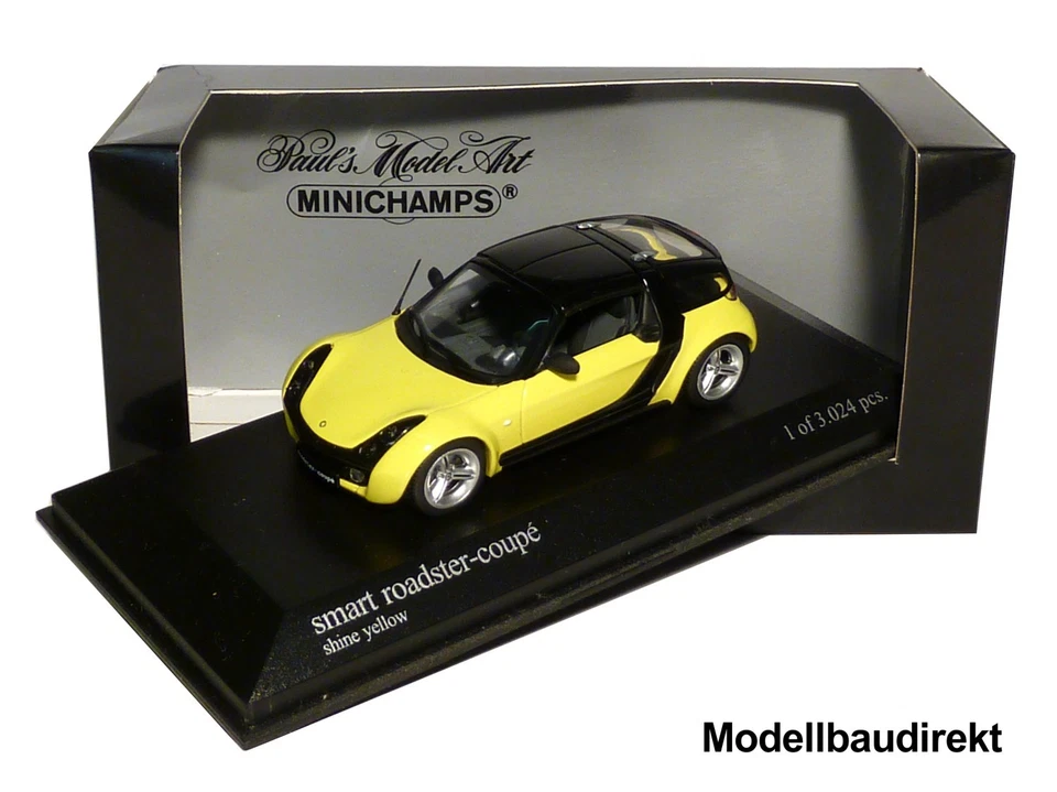Smart Roadster Coupe in gelb Bj 2003 1:43 Minichamps 400032120 NEU & OVP - Bild 1 von 1