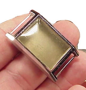 OROLOGIO DA POLSO VINTAGE 8 3/4 X12 LIGNE EARLY WIRE LUG CASSA CROMATA VECCHIO MAGAZZINO 1 PEZZO - Foto 1 di 12