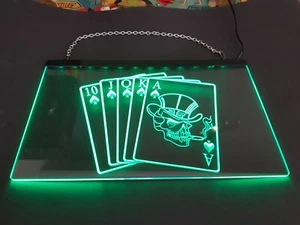 Poker LED-Schild. Grün - Picture 1 of 1
