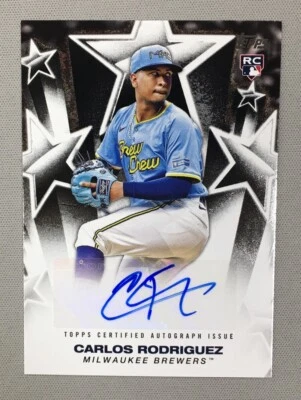 Carlos Rodriguez 2025 Topps Series 1 Baseball Stars Rookie Autograph BREWERS - Image 1 of 2