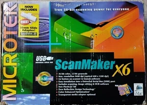 NEW MICROTEK SCANMAKER X6 - Color Document Flatbed Scanner w/ 35mm Slides - Picture 1 of 11