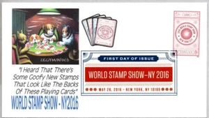 #5063 WORLD STAMP EXPO NEW YORK RED STAMP FIRST DAY OF ISSUE, DCP COLOR CANCEL - Picture 1 of 1