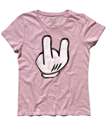 Women's Mano Mickey F**K Horns Mickey Mouse Cartoons Profane - Image 1 of 4