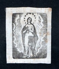 RELIGIEUZE PRINTS TELA DE SEDA DE LA VIRGIN SANTINO HOLY CARD ESTAMPA
