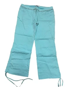 Available Girls Capri pants size M beaded around the waist tie strap leg opening - Picture 1 of 11