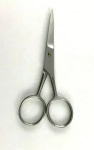 REVLON SILVER Eyebrow SCISSORS 4" Straight Blade Pointed End - Picture 1 of 3