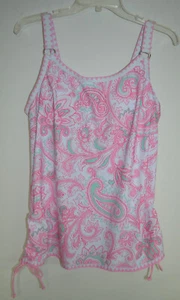 Traje de baño Tankini Rotita para mujer rosa cachemira ajustable grande - Imagen 1 de 5