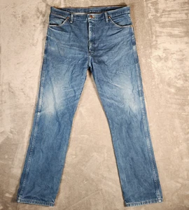 Wrangler Jeans Men's 38X34 Blue 1013MWZPW Distressed Western Cowboy Cut - Picture 1 of 12