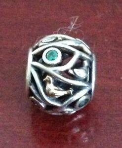 PANDORA S 925 ALE STERLING SILVER 14KT GOLD BIRDS OF A FEATHER CHARM