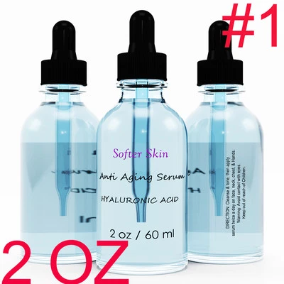 100% Pure HYALURONIC ACID SERUM Anti-Aging-Plumps Wrinkles-Intense Hydration-2oz - Image 1 of 2