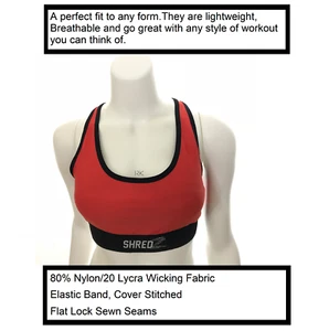 SHREDZ Spell-out Athletic Sports Bra Sz XS Womens Pink Moisture Wicking USA MR10 - Picture 1 of 8