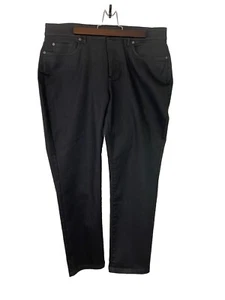 Pantalones de mezclilla ajustados de algodón orgánico recubiertos encerados negros Eileen Fisher 12 cápsulas - Imagen 1 de 11