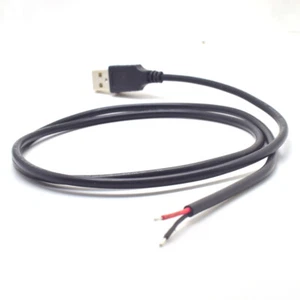 10pcs 1M/3.3FT 20AWG USB 2.0 Male Plug 2pin wire DIY Pigtail cable Black - Picture 1 of 8