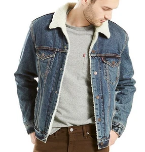 Chaqueta de camionero forrada de sherpa de mezclilla para hombre Levi's - M - Imagen 1 de 2